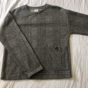 Zara long sleeve plaid top